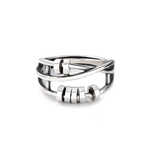 🔥LAST DAY 49% OFF🎁Anxiety Relieving Enamel Fidget Ring,S925 Sterling Silver