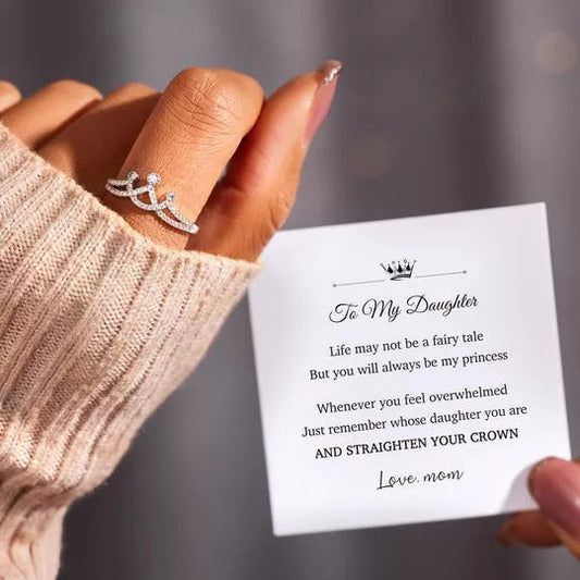 For Daughter Minimalist Crown Ring S925