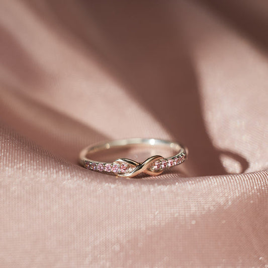 Infinity Ring for Grandmother and Granddaughter Forever Linked Together S925