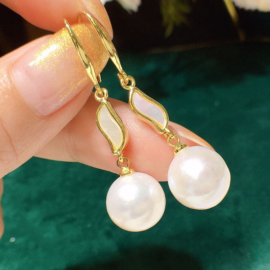 Natural fresh water pearl ear hook female 10-11mm