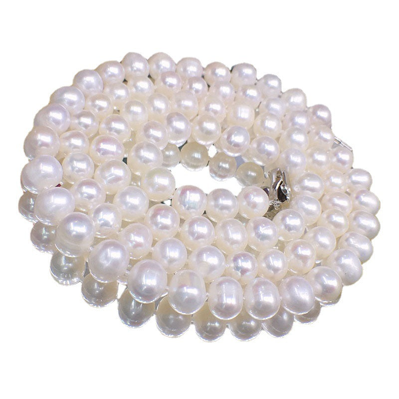 Natural fresh water pearl sweater chain 9-10mm