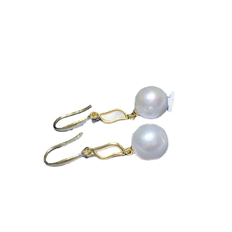 Natural fresh water pearl ear hook female 10-11mm