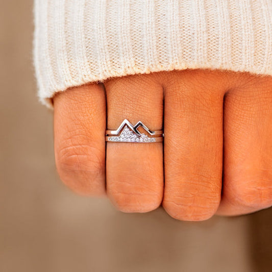 LAST DAY PROMOTION 50% OFF-DAUGHTER FAITH MOVES MOUNTAINS PAVÉ MOUNTAIN RING