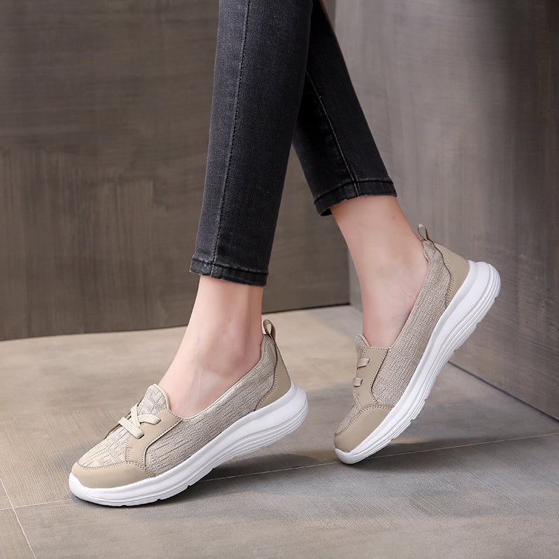 Women's sneakers wedge canvas shoes slip-on comfortable flats