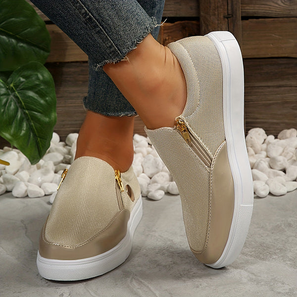 LAST DAY 50% OFF-Women's Breathable Side Zipper Low Top Sneakers