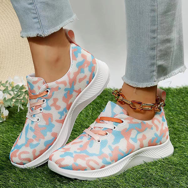 Women's Rainbow Breathable Mesh Walking Sneakers