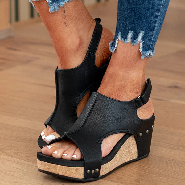 😍Last Day 50% OFF😍-Womens Comfy Velcro Wedge Orthopedic Sandals