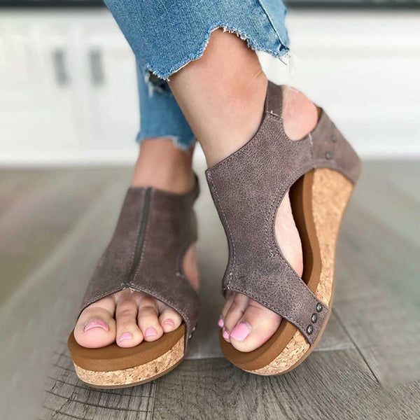 😍Last Day 50% OFF😍-Womens Comfy Velcro Wedge Orthopedic Sandals