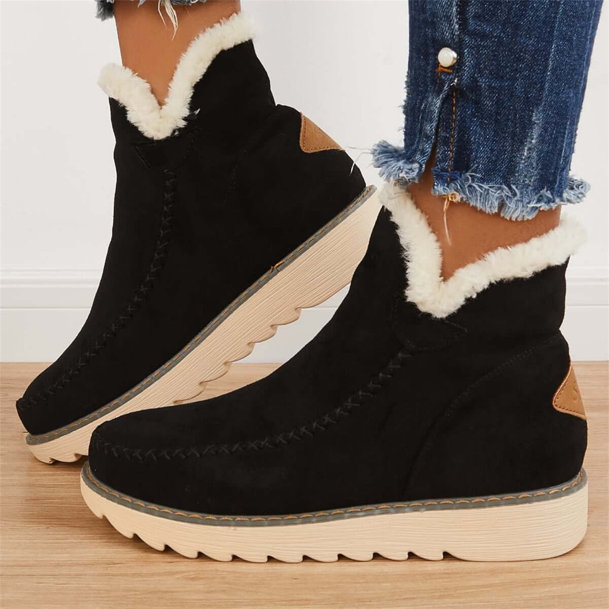 Women's Winter Ankle Boots-Waterproof Anti-Slip On Resistant Booties Walking Hiking Shoes