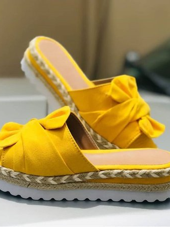 Women Casual Daily Comfy Bowknot Slip On Sandals