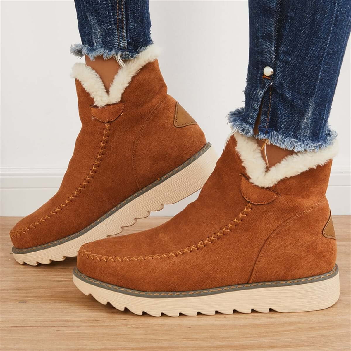 Women's Winter Ankle Boots-Waterproof Anti-Slip On Resistant Booties Walking Hiking Shoes