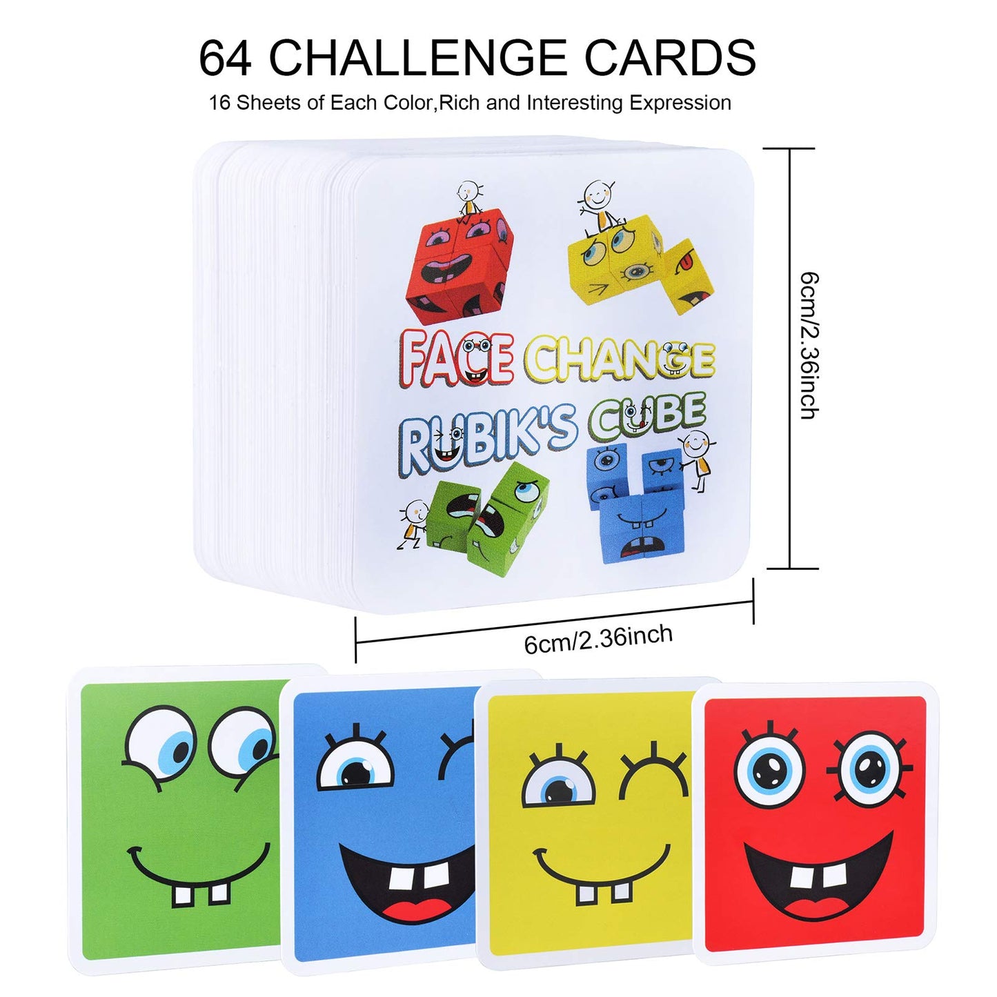 Wooden Expressions Matching Block Puzzle Educational Games Montessori  Toy for Kids Preschool Ages 3 Years and Up,Face-Changing Cube Building Blocks
