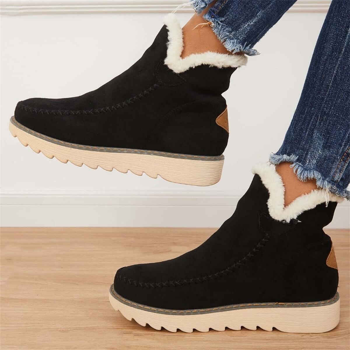 Women's Winter Ankle Boots-Waterproof Anti-Slip On Resistant Booties Walking Hiking Shoes