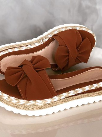 Women Casual Daily Comfy Bowknot Slip On Sandals