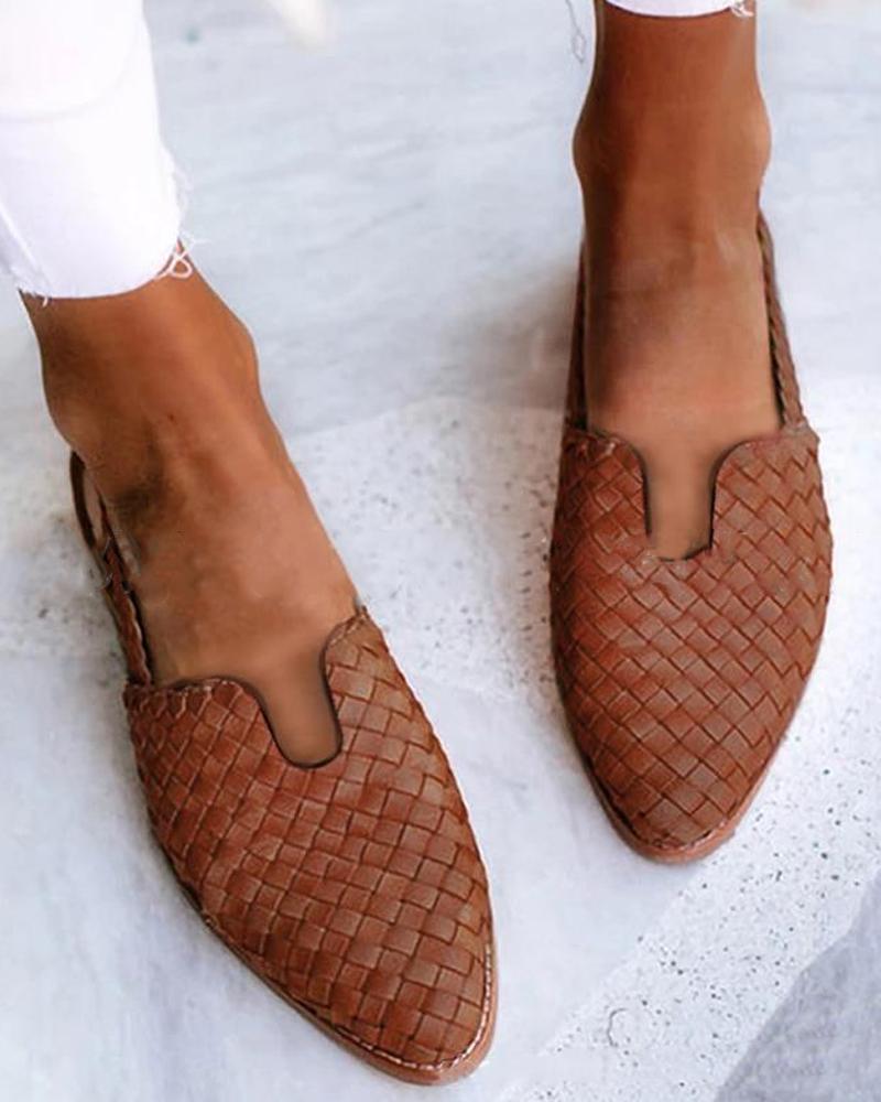Solid Esparto Upper Flat Sandals