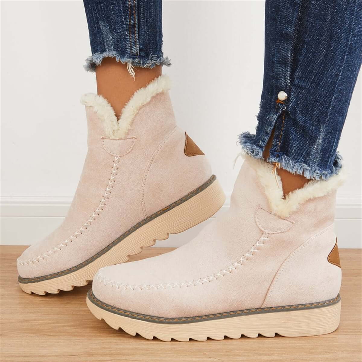 Women's Winter Ankle Boots-Waterproof Anti-Slip On Resistant Booties Walking Hiking Shoes